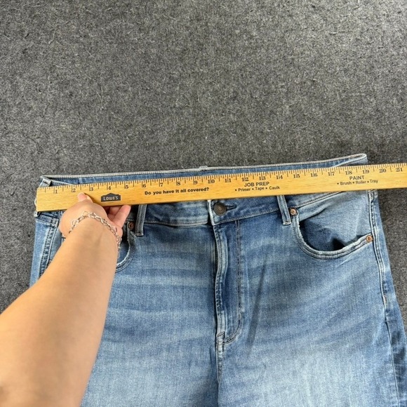 American Eagle Women's Wide Leg Jeans Super Stretch 20 Short Blue Wash NWT New - Picture 7 of 10